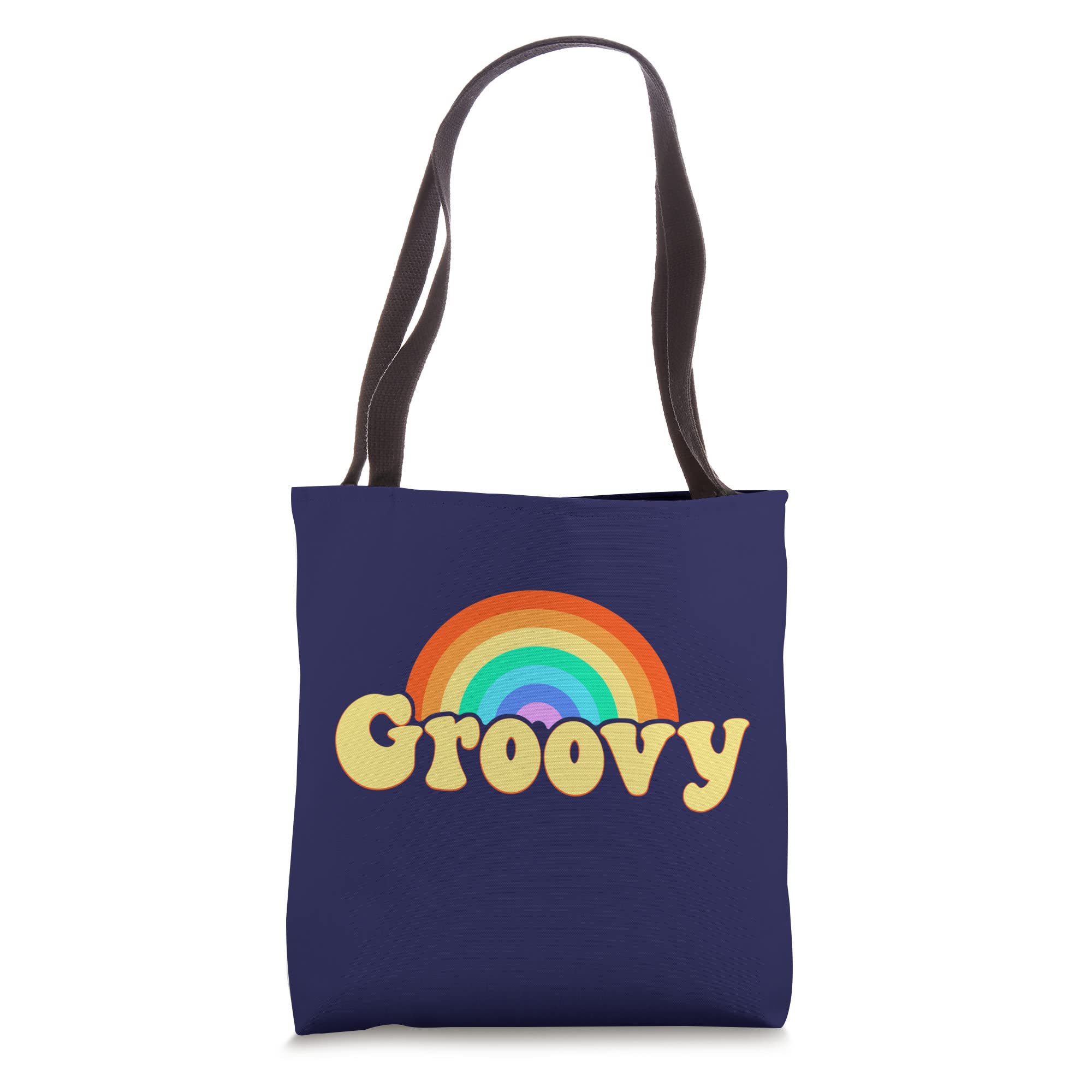 Groovy Hippie Tote Bag - Stylish & Eco-Friendly Cotton Shoulder Bag for Women - Perfect for Beach, Shopping & Festival Use