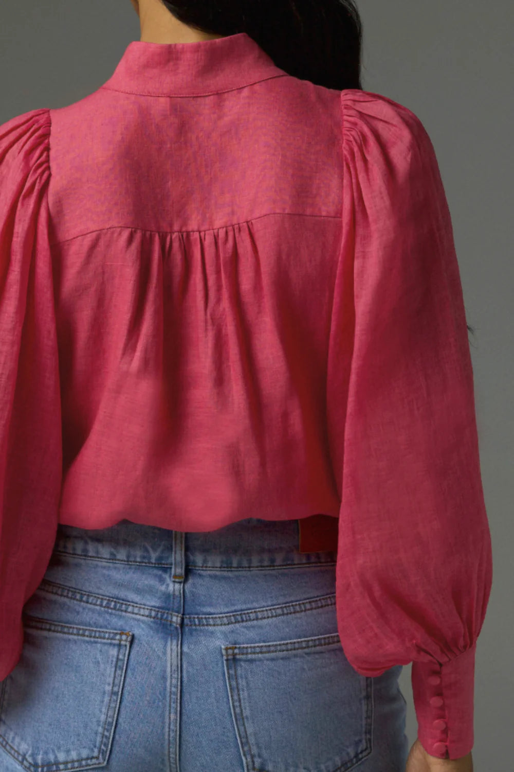 Atlas Punch Long Sleeve Blouse with Front Buttons - Elegant Women's Tops for Work, Office & Casual Wear
