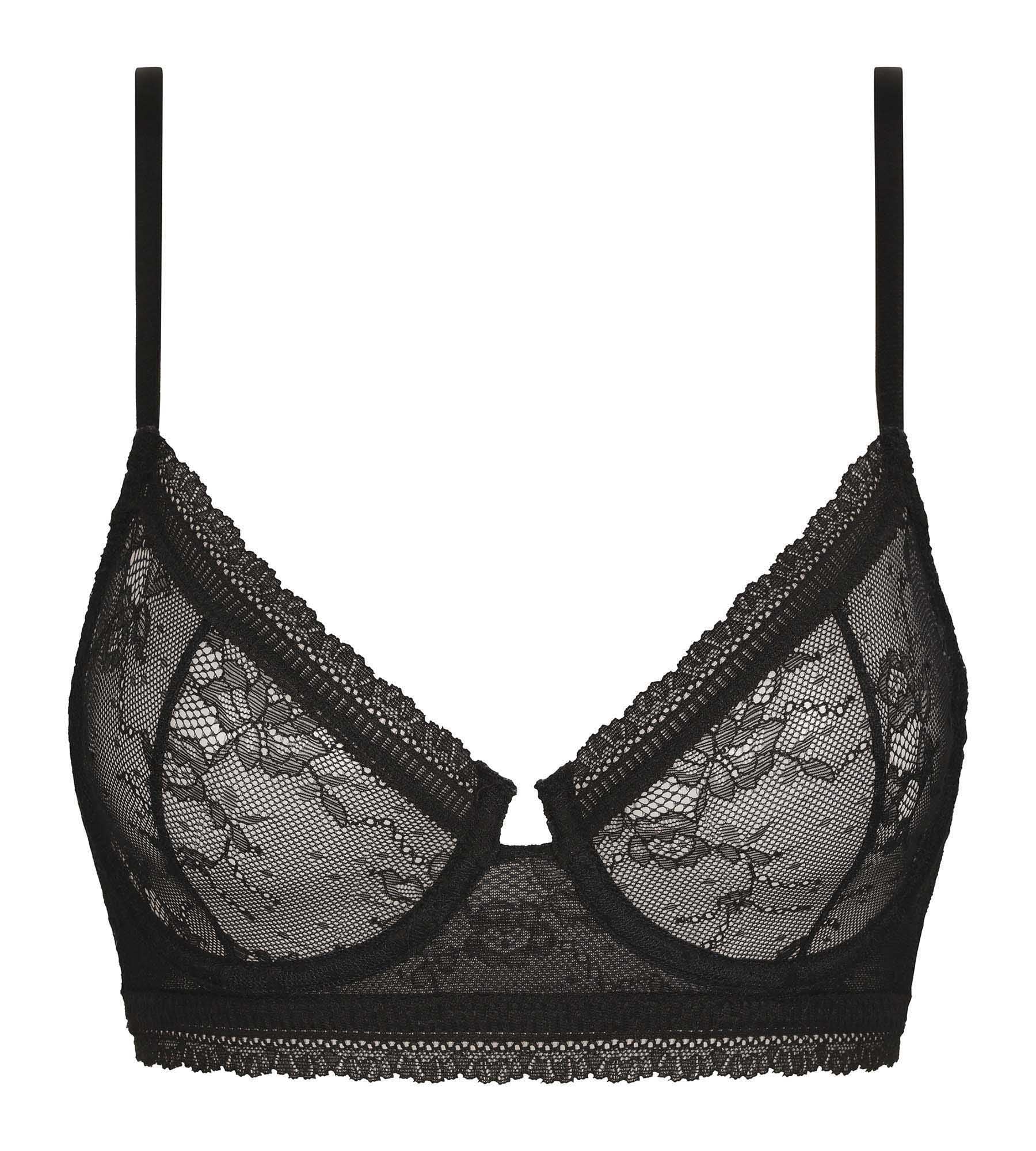 Floral Lace Underwire Bra Black - Sexy & Supportive for Everyday Wear or Special Occasions