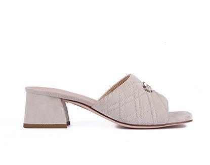 UNISA White Quilted Mule Slippers - Women's Comfortable House Shoes for Indoor/Outdoor Wear - Perfect for Home, Lounge, and Quick Errands