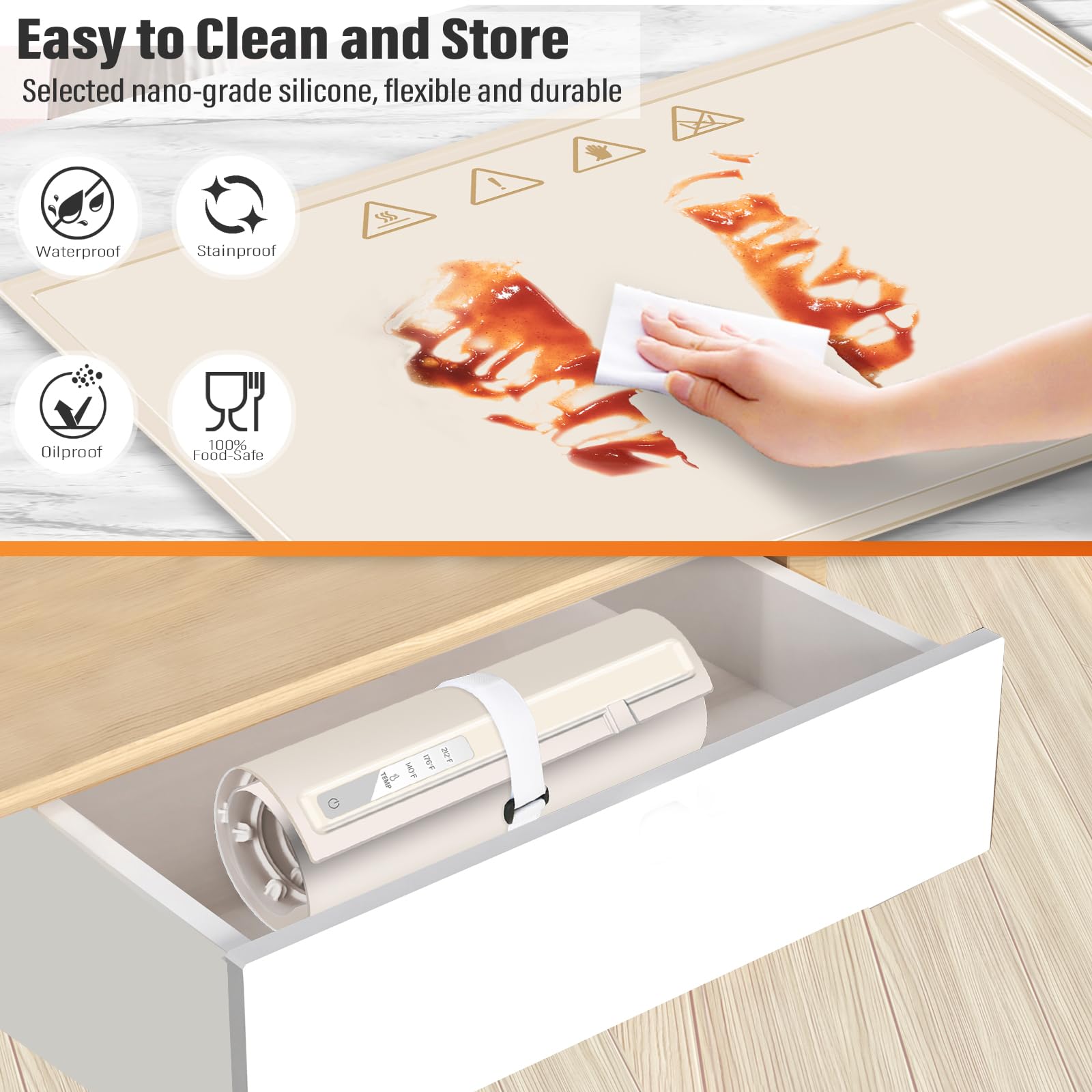 Electric Food Warmer Tray - Silicone Buffet Heating Plate for Parties, Portable Kitchen Serving Mat to Keep Meals Warm | Perfect for Holiday Gatherings, Catering Events & Home Entertaining