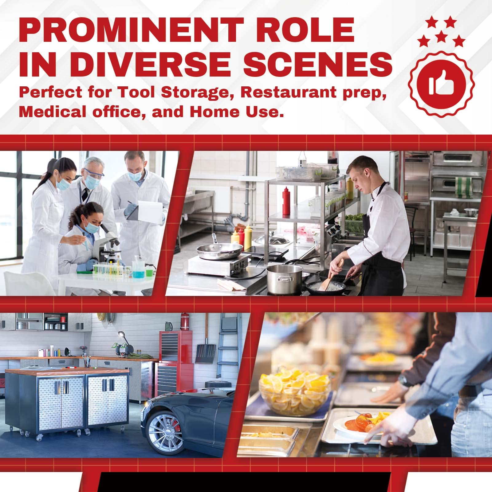 NSF Certified DuraSteel 30x48 Inch Stainless Steel Food Prep Table with Wheels - Heavy Duty Commercial Workbench for Restaurant Kitchen, Warehouse, Home & Garage Use - Perfect for Food Preparation, Workshop Projects & Storage Organization