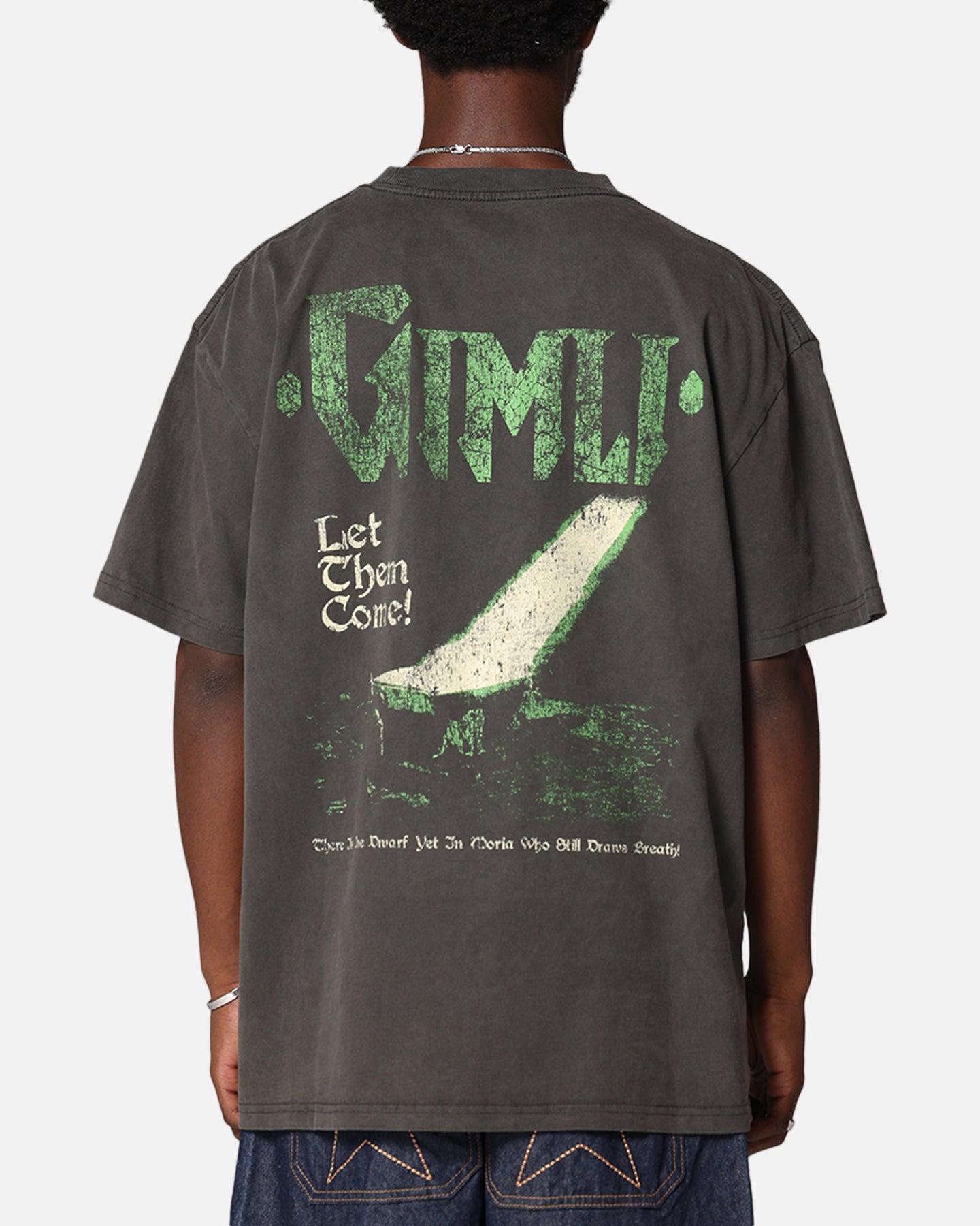 Lord of the Rings Gimli Toss Heavy Cotton T-Shirt - Black Vintage Wash | Officially Licensed LOTR Merchandise | Perfect for Cosplay, Movie Nights & Fantasy Fans