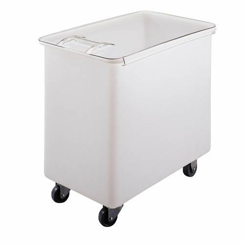 Cambro IB44148 42.5 Gallon White Flat Top Mobile Ingredient Bin with Sliding Lid - Perfect for Commercial Kitchens, Food Storage & Restaurant Organization