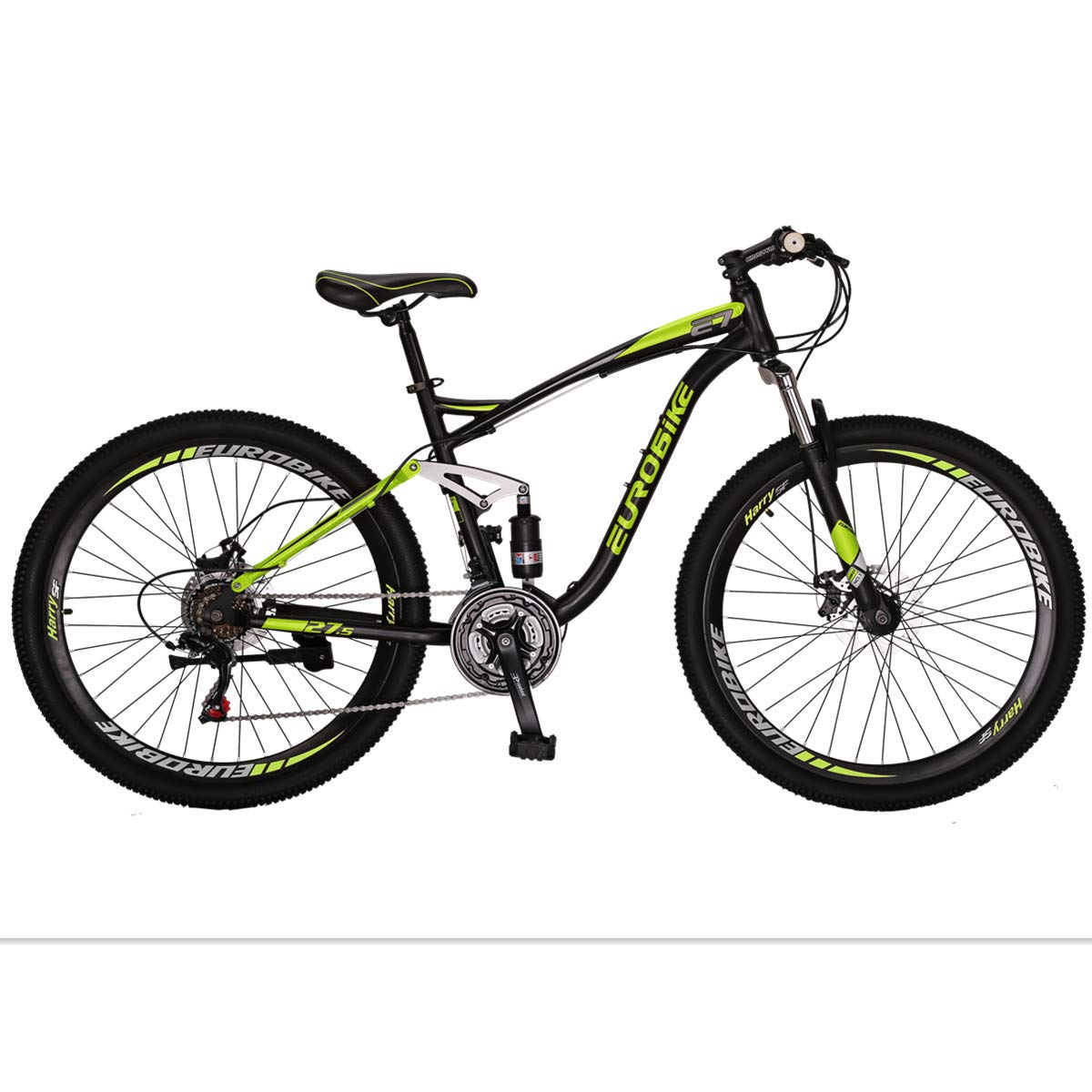 Eurobike 21 Speed Mountain Bike for Men & Adults - 27.5 Inch Wheels with Full/Front Suspension - Off-Road & Trail Riding Bicycle for Youth & Adults