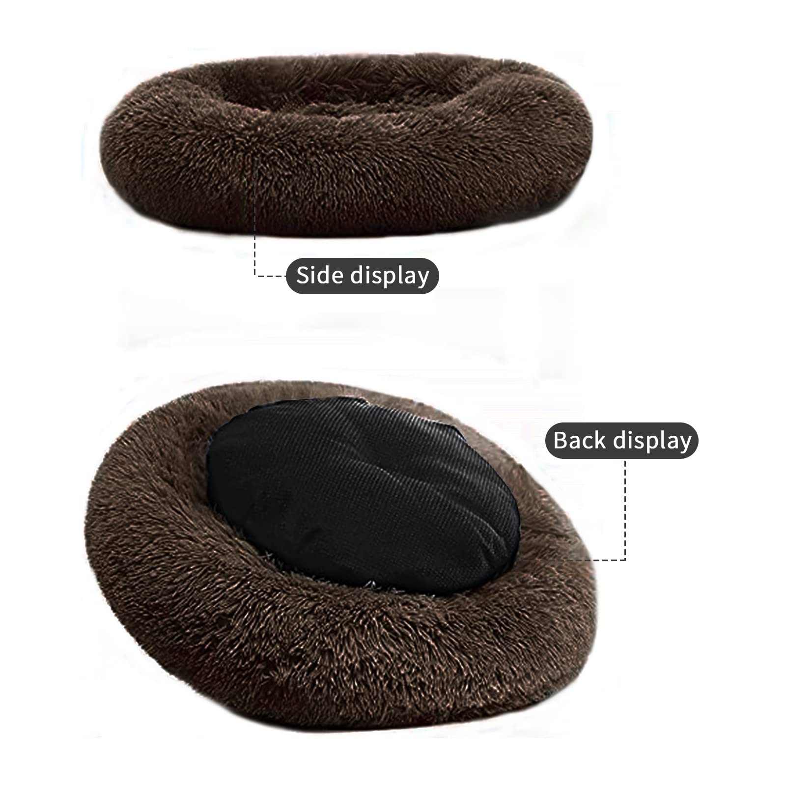 Nisrada Washable Round Dog Bed for Small Medium Large Dogs - 27 Inch Calming Pet Bed with Non-Slip Bottom | Cozy Soft Puppy & Kitten Bed for Crate, Living Room, or Bedroom