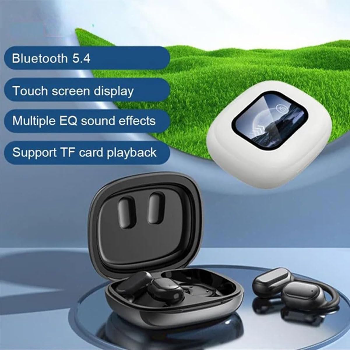 ERAZERS True Wireless Open Ear Bluetooth Earbuds - Bluetooth 5.4, IPX5 Waterproof, LED Display, Intelligent Touch Control (2Pcs) - Perfect for Running, Cycling & Outdoor Activities