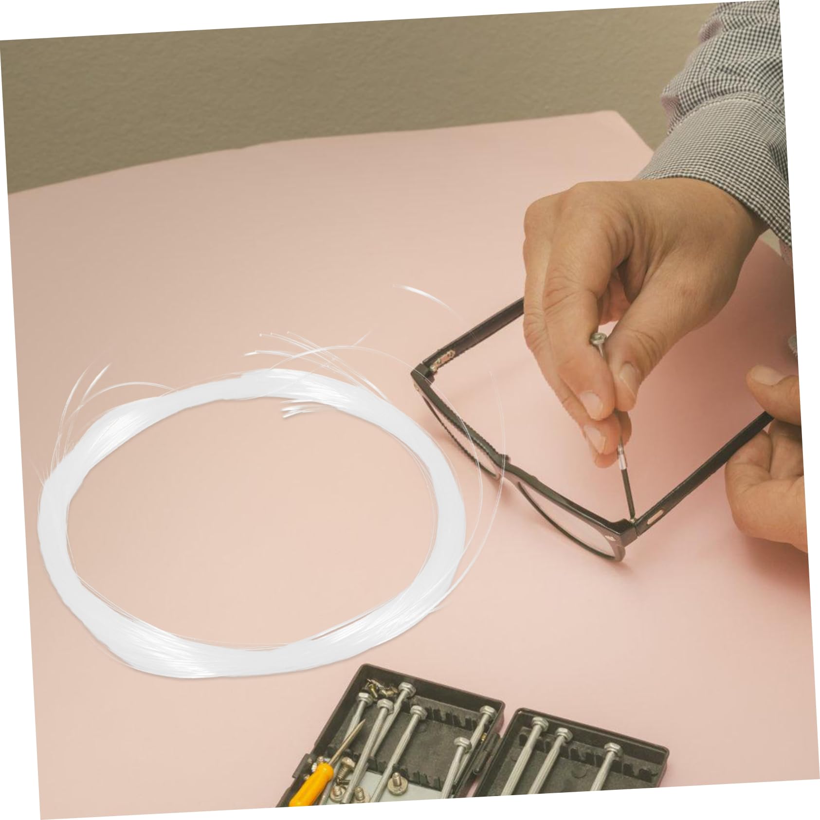 KOMBIUDA Glasses Repair String - 1 Roll Nylon Glasses Rope for Temple Accessories & Eyewear Repair - Perfect for Sports, Reading & Outdoor Activities
