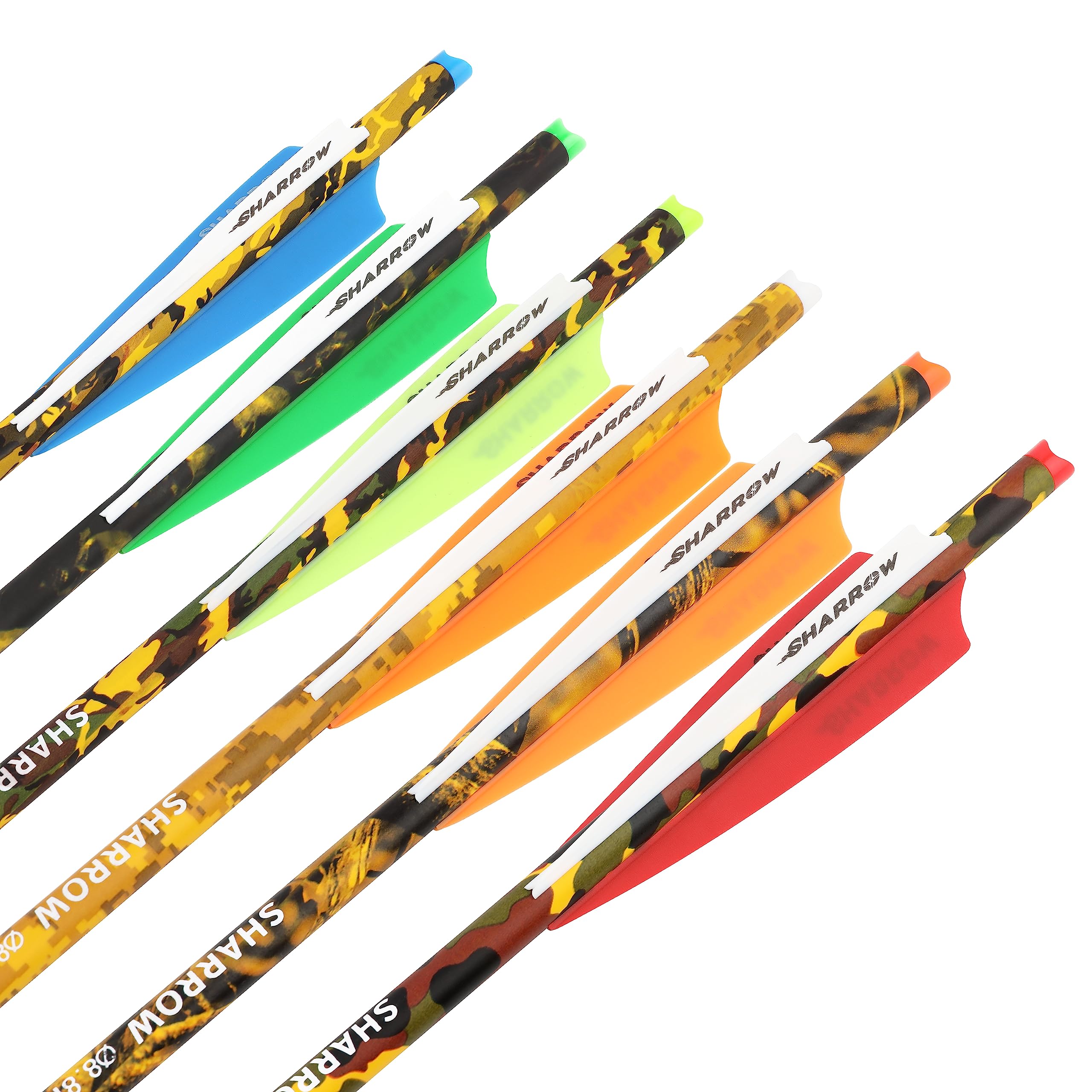 ZSHJGJR 16-22 Inch Carbon Crossbow Bolts with Screw-in Broadheads - Camo Shaft Hunting Arrows for Crossbow Shooting, 6/12PCS - Ideal for Hunting, Target Practice, and Outdoor Adventures