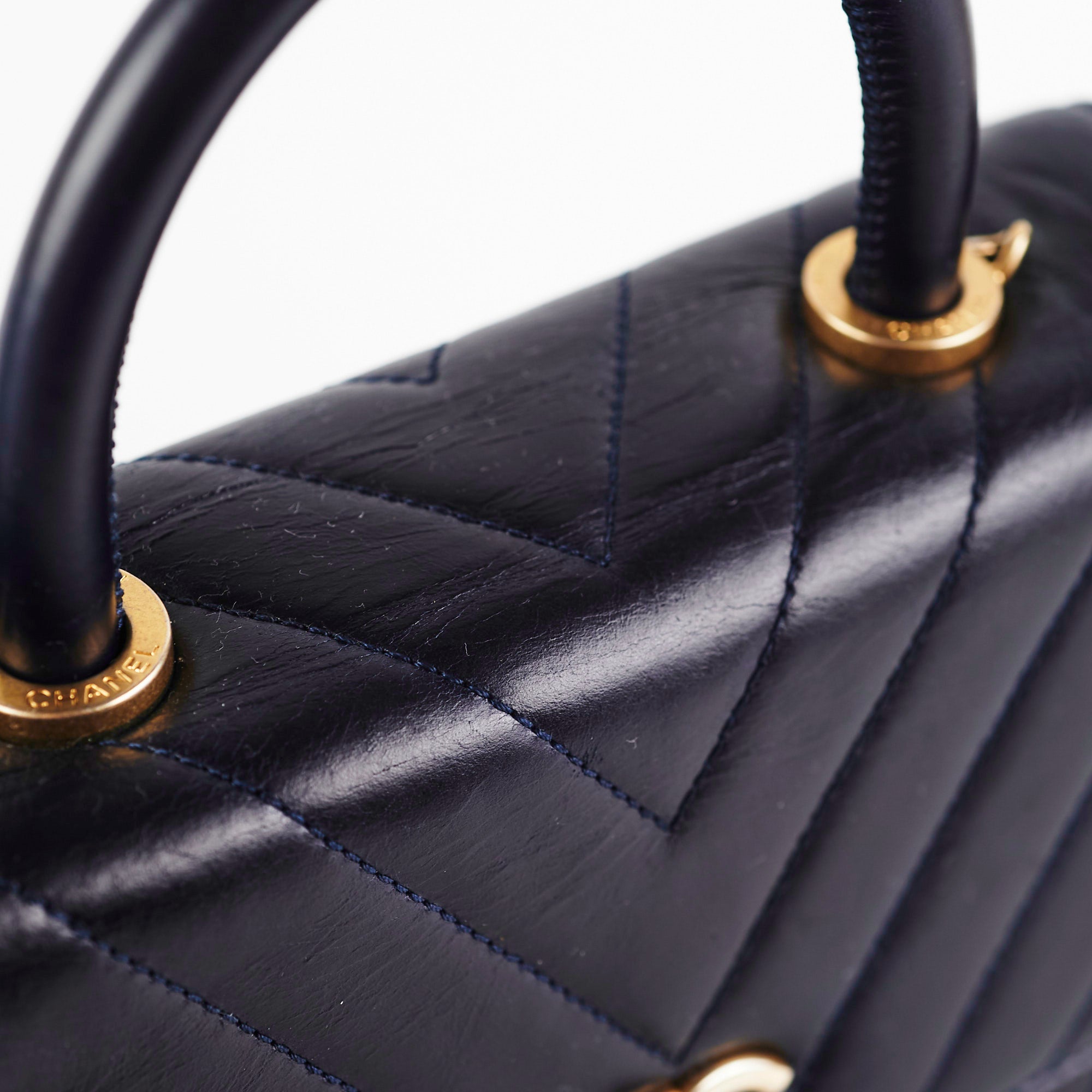 Chanel Small Coco Handle Bag in Dark Navy Blue - Luxury Crossbody Shoulder Bag for Women, Perfect for Work, Date Night & Special Occasions
