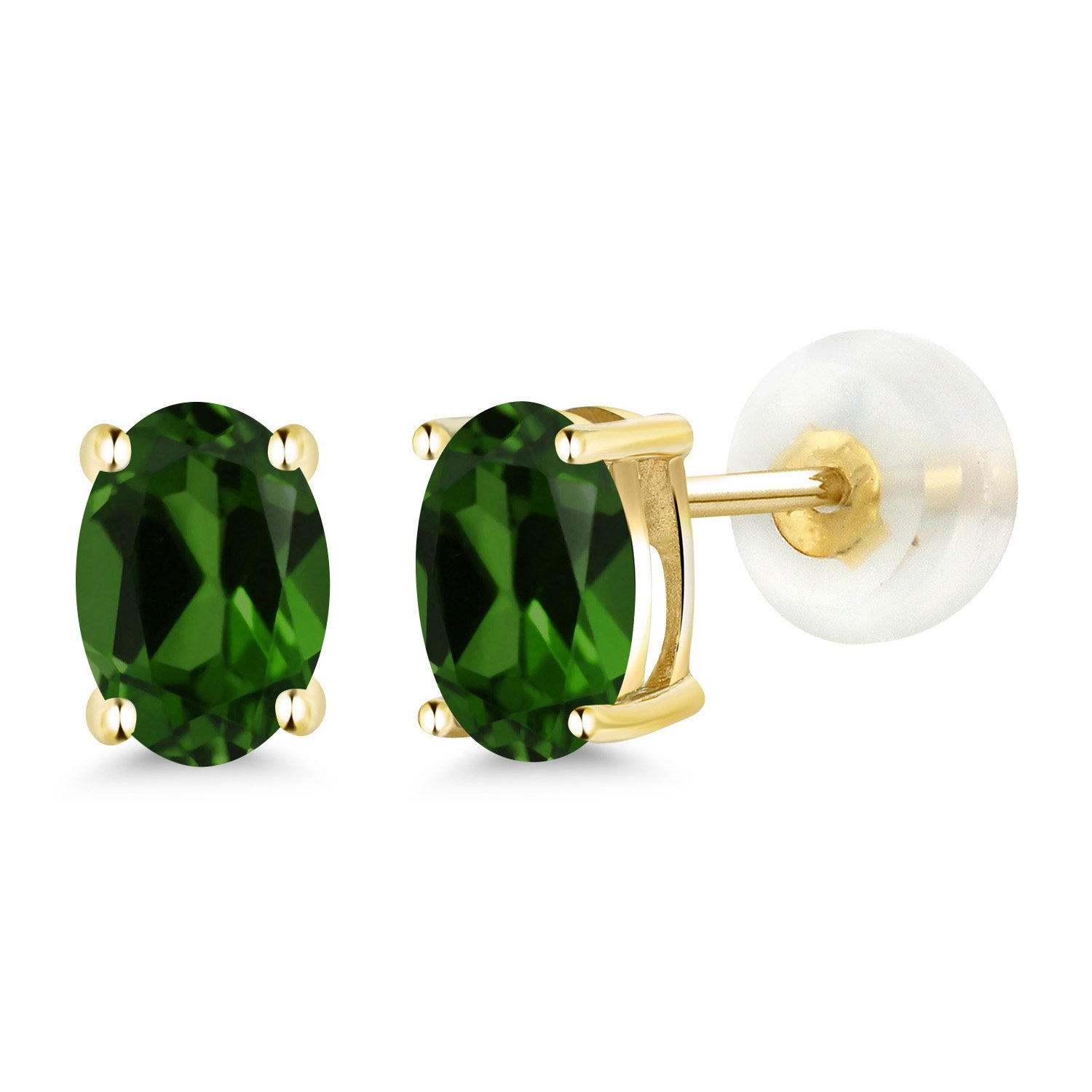 14K Gold Oval Gemstone Birthstone Stud Earrings for Women & Men | 6x4mm Oval Cut | Fine Jewelry Gifts for Mom, Wife, Her | Perfect for Birthdays, Anniversaries & Special Occasions