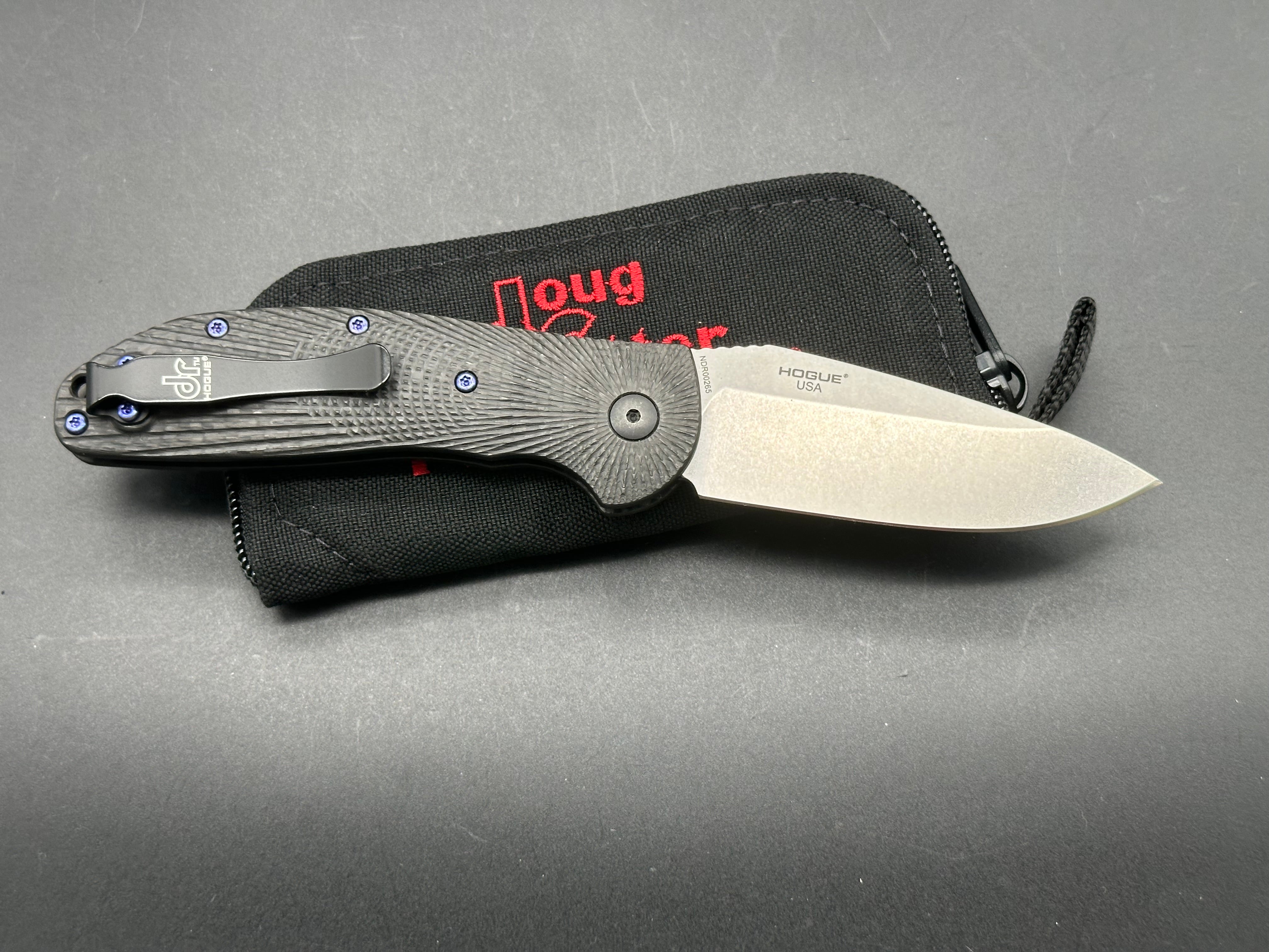 Doug Ritter Auto RSK Knifeworks Exclusive Limited Edition Carbon Fiber Stonewashed MagnaCut Pocket Knife - EDC, Outdoor Survival, Camping & Tactical Use