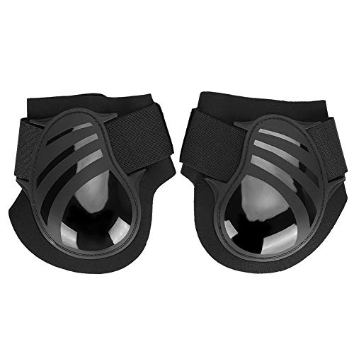 4Pcs Horse Leg Protectors - Elastic PU Front & Hind Leg Boots for Riding, Tendon & Fetlock Protection - Shock Absorbing Competition Leg Wraps (Large, Black) - Ideal for Show Jumping, Dressage & Trail Riding