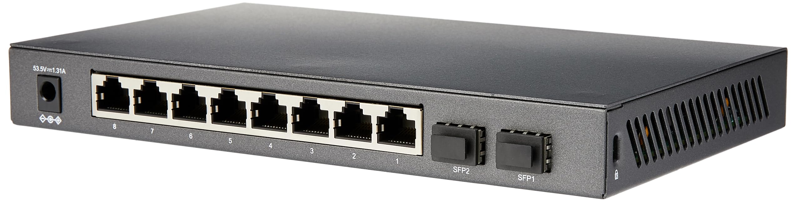 TP-Link JetStream 8-Port Gigabit Smart PoE+ Switch with 2 SFP Slots | 8 PoE+ Ports, 58W Budget, Fanless Design (SG2210P) | Ideal for Home Office, Small Business Network & Surveillance Systems