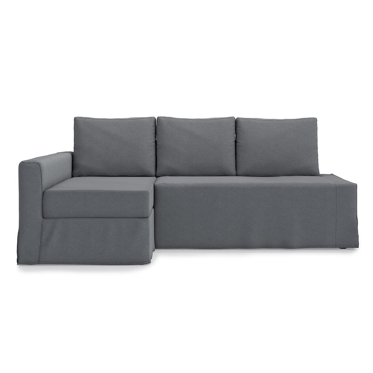 Easy Fit Friheten Couch Cover Replacement for IKEA Sleeper Sofa - Left Chaise, Titanium Grey | Durable Stretchable Sofa Slipcover | Perfect for Living Room, Home Theater & Guest Room Protection