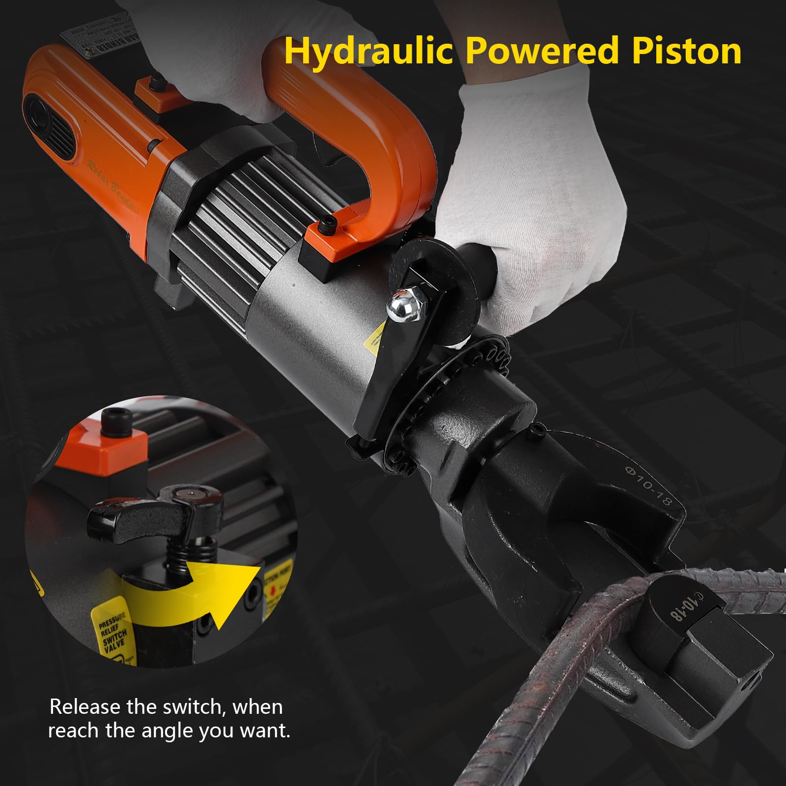 GARVEE 1500W Electric Hydraulic Rebar Bender - 1 Inch (25mm) Steel Bar Bending Machine for Construction & DIY Projects | Heavy Duty Rebar Tool for Building, Concrete Work & Metal Fabrication