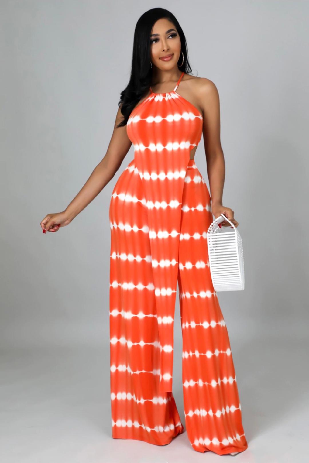 Yours Endlessly Women's Pant Set - Comfortable Orange Lounge Wear for Yoga, Travel & Home Relaxation