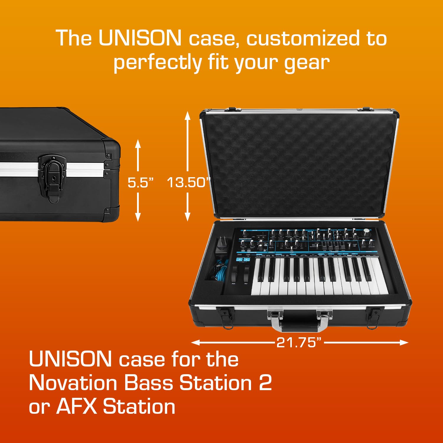 Novation Bass Station II & AFX Station Hard Case - Ultra-Lightweight UNISON Protective Cover for Analog Synths | Perfect for Studio, Live Performances & Travel