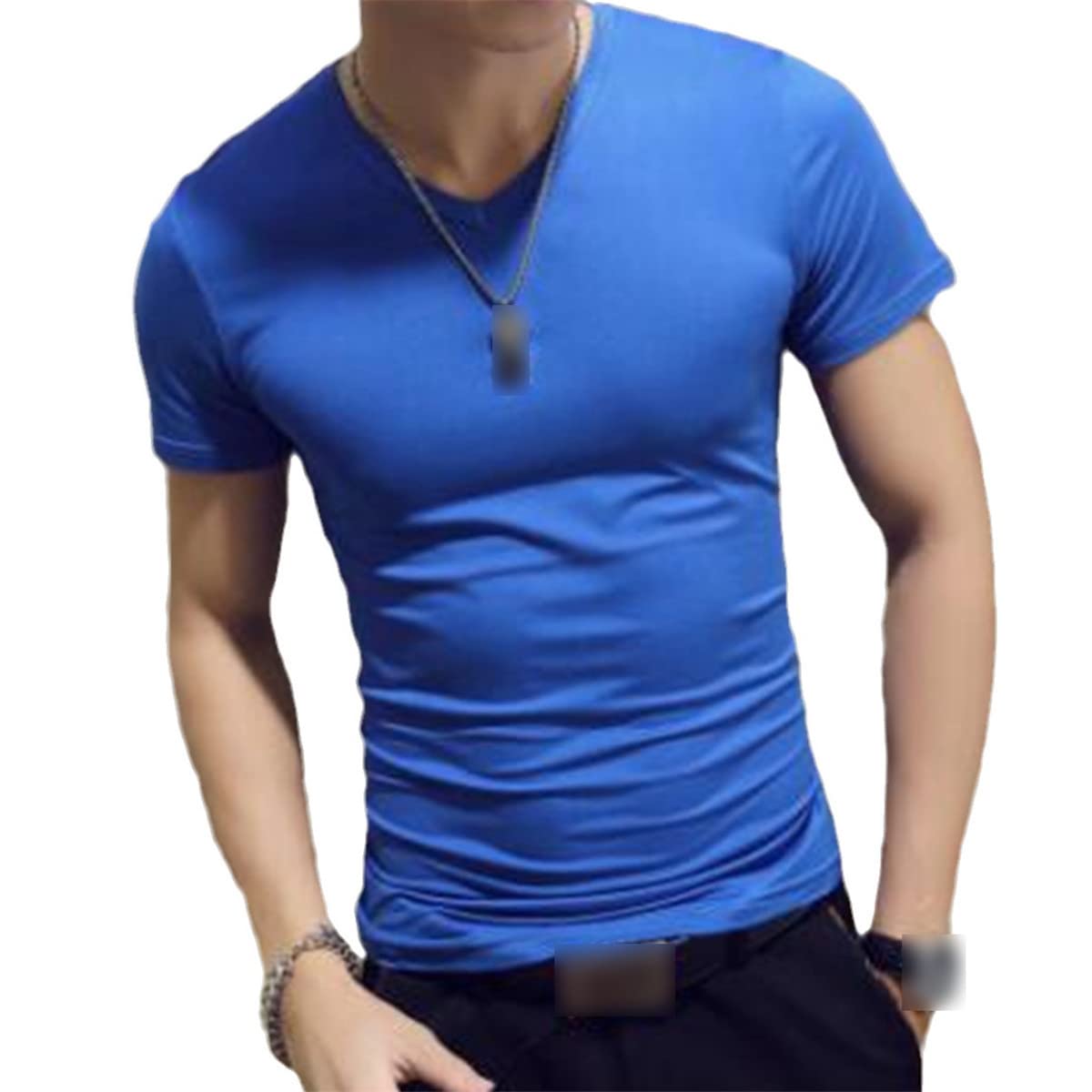 Premium Men's White V-Neck T-Shirt - Soft Cotton Basic Tee, Breathable Short Sleeve Casual Top for Summer | Perfect for Everyday Wear, Gym, Workout & Weekend Outfits