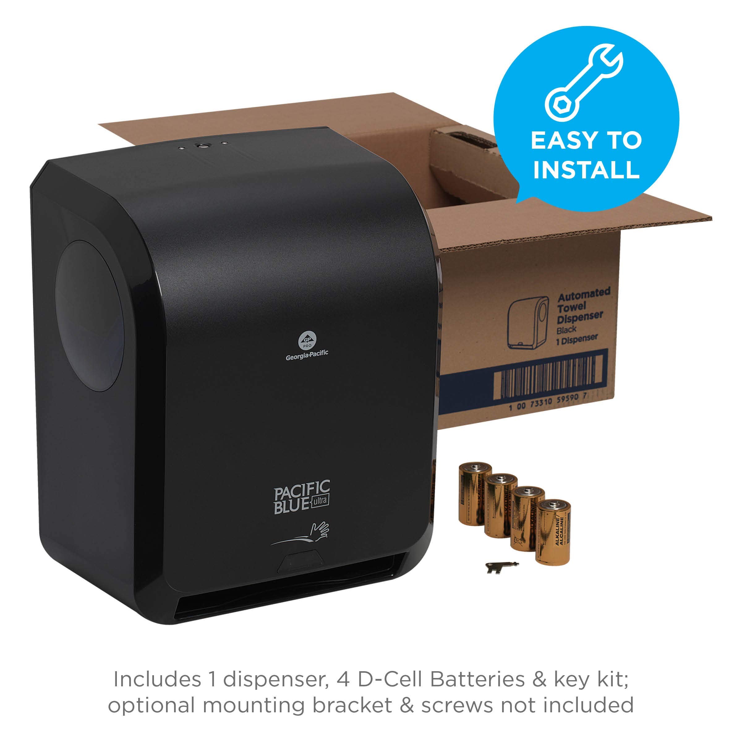 Pacific Blue Ultra 8 High Capacity Automatic Touchless Paper Towel Dispenser - Hands-Free Sanitary Solution for Restaurants, Offices, and Public Restrooms