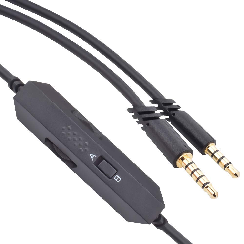 Replacement Audio Cable with Inline Mute & Volume Control for Astro A10 A30 A40 A50 G633 G933 Gaming Headsets - Compatible with Xbox One, PS4, PC, and Mobile MixAmp - Perfect for Gaming, Streaming, and Online Chatting