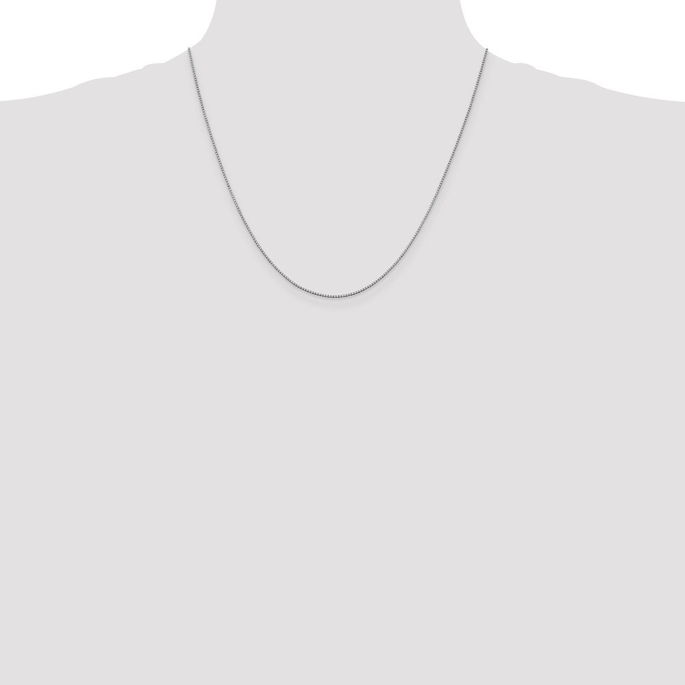 10K Solid White Gold 1mm Box Chain Necklace with Lobster Clasp - Dainty Minimalist Jewelry for Women, Perfect for Everyday Wear, Gifts & Special Occasions