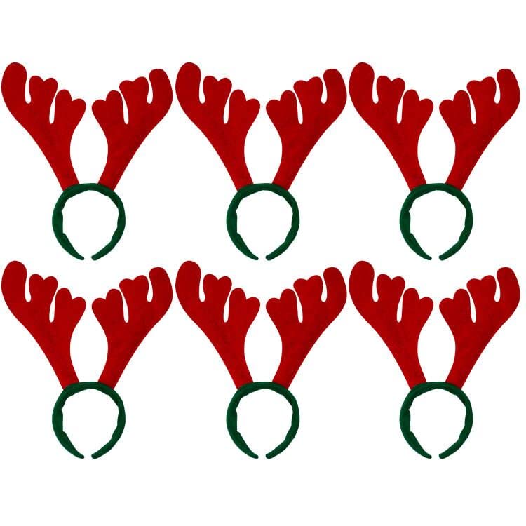 Sept.Filles 6-Pack Christmas Headbands - Reindeer Antler Santa Snowman Hair Accessories for Women & Kids | Holiday Party Costume Xmas Photo Props