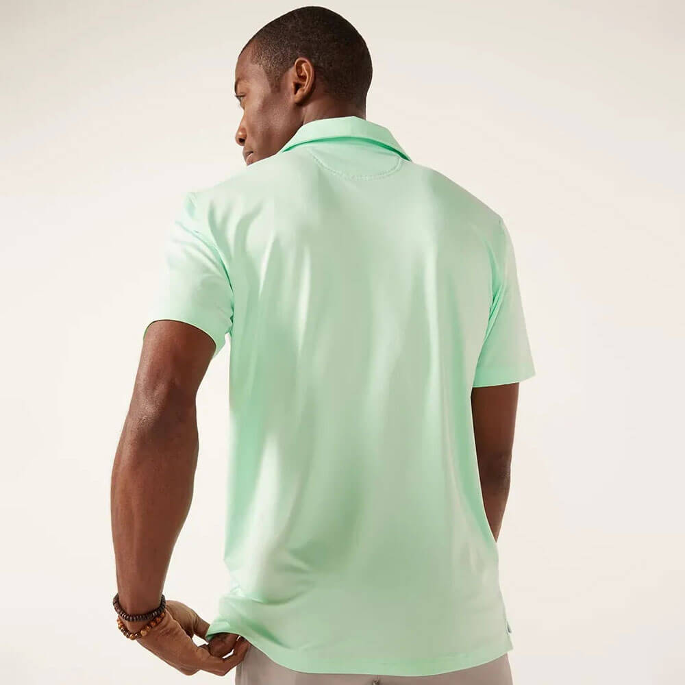 Chubbies The Teal Mint Performance Polo Shirt - Light Pastel Mint Green Men's Golf Shirt | Moisture-Wicking & Breathable for Outdoor Sports & Casual Wear