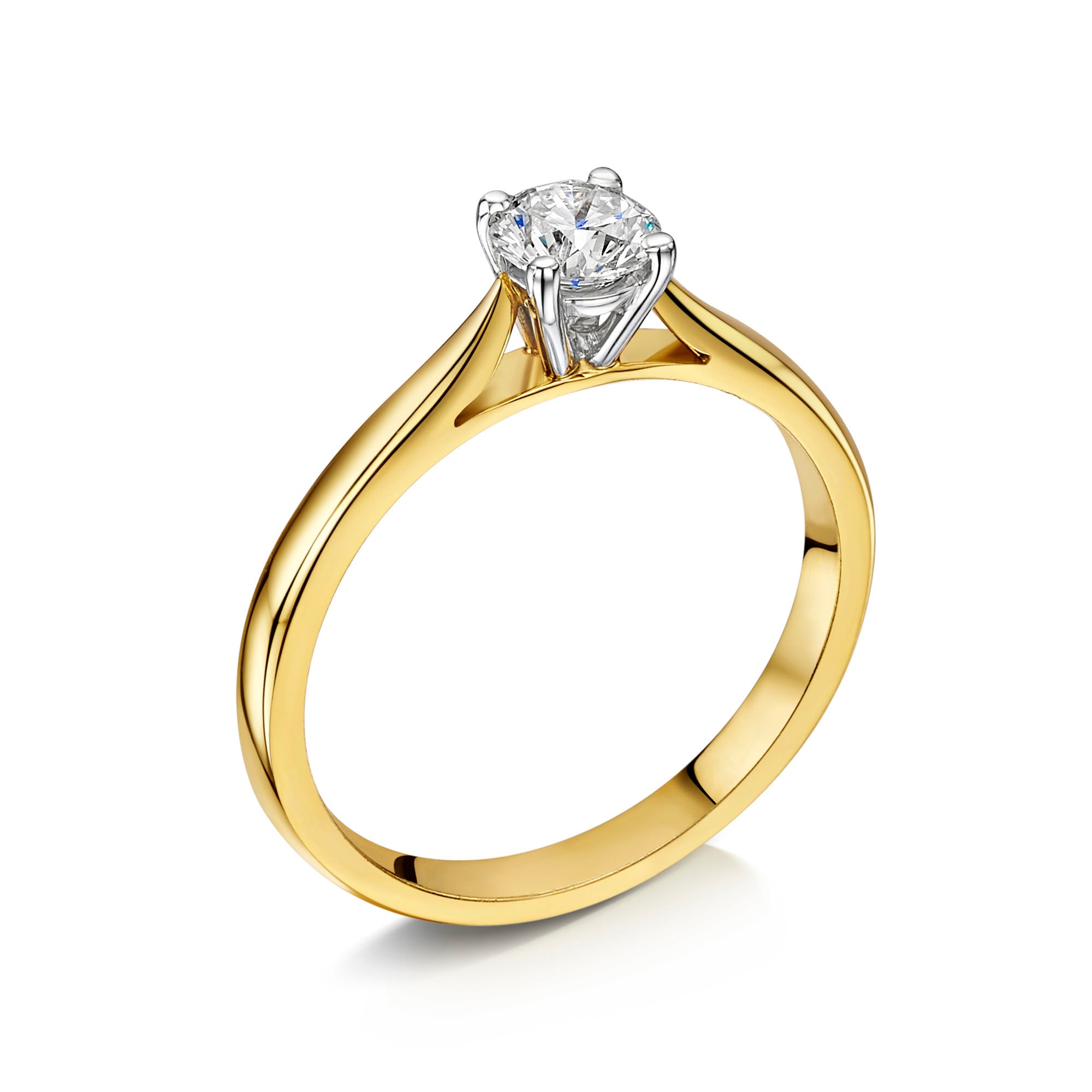 18K Yellow Gold & Platinum 0.50ct D IF Brilliant Cut Diamond Solitaire Engagement Ring - Perfect for Proposals, Anniversaries & Special Occasions