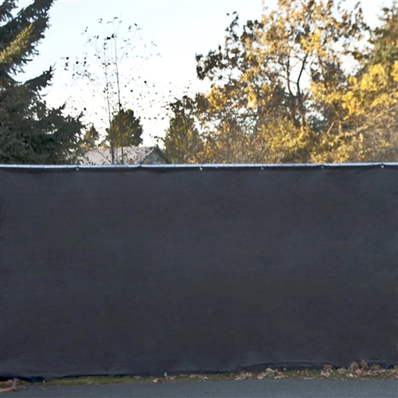 ALEKO 6x150ft Black Privacy Fence Screen with Grommets - Heavy Duty Mesh Fabric for Backyard, Patio & Pool Privacy Protection