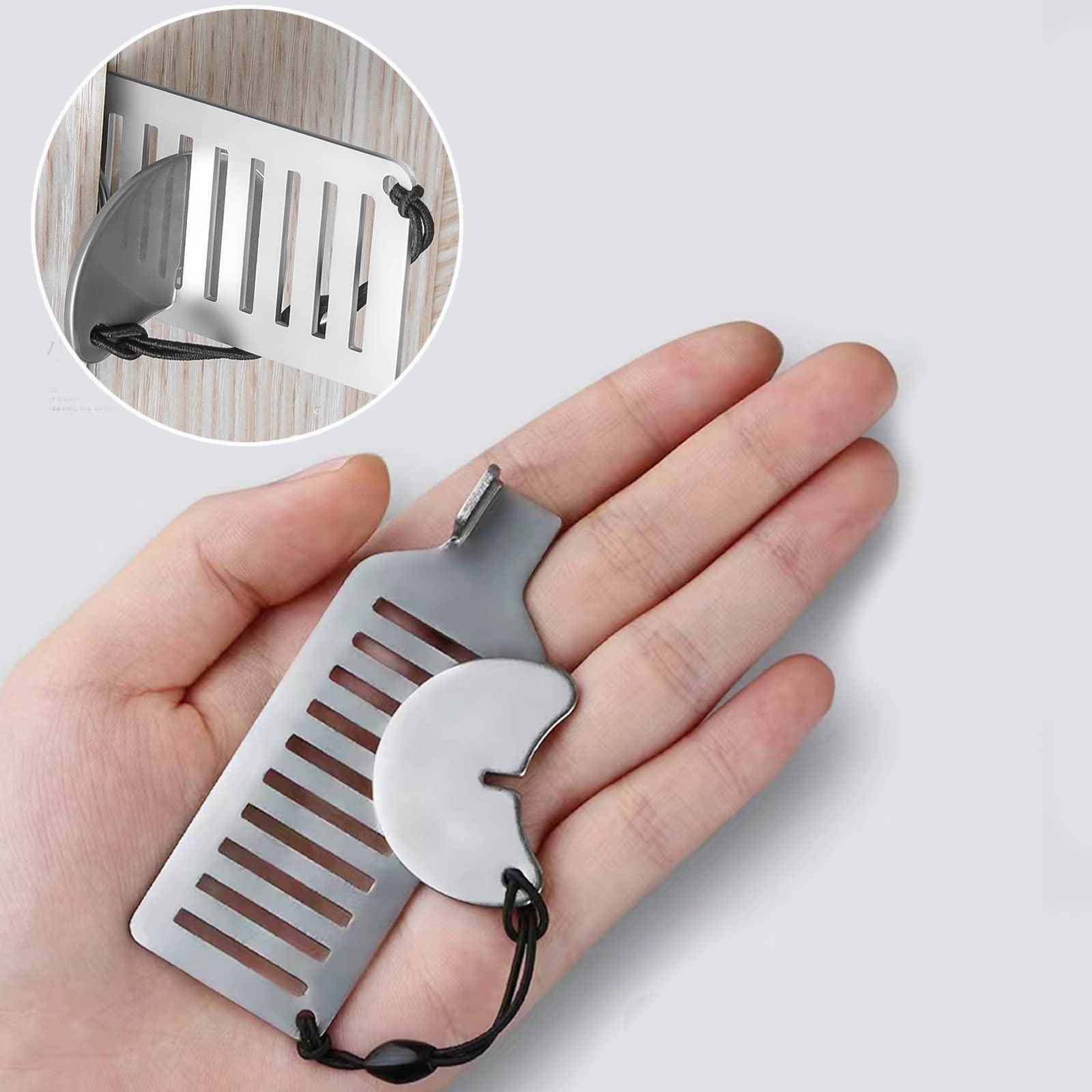 2 Pack Portable Door Lock for Travel - Heavy Duty Stainless Steel Security Lock for Hotels, Apartments, Dorms & Home Safety - Perfect for Solo Travelers & Enhanced Privacy (Silver)