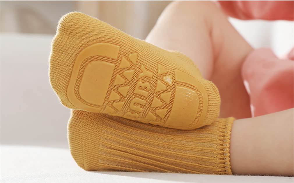 Non-Slip Baby Socks 8 Pairs - Anti-Skid Grips for Toddlers & Newborns - Unisex Ankle Socks for Boys & Girls - Perfect for Playtime, Crawling & First Steps