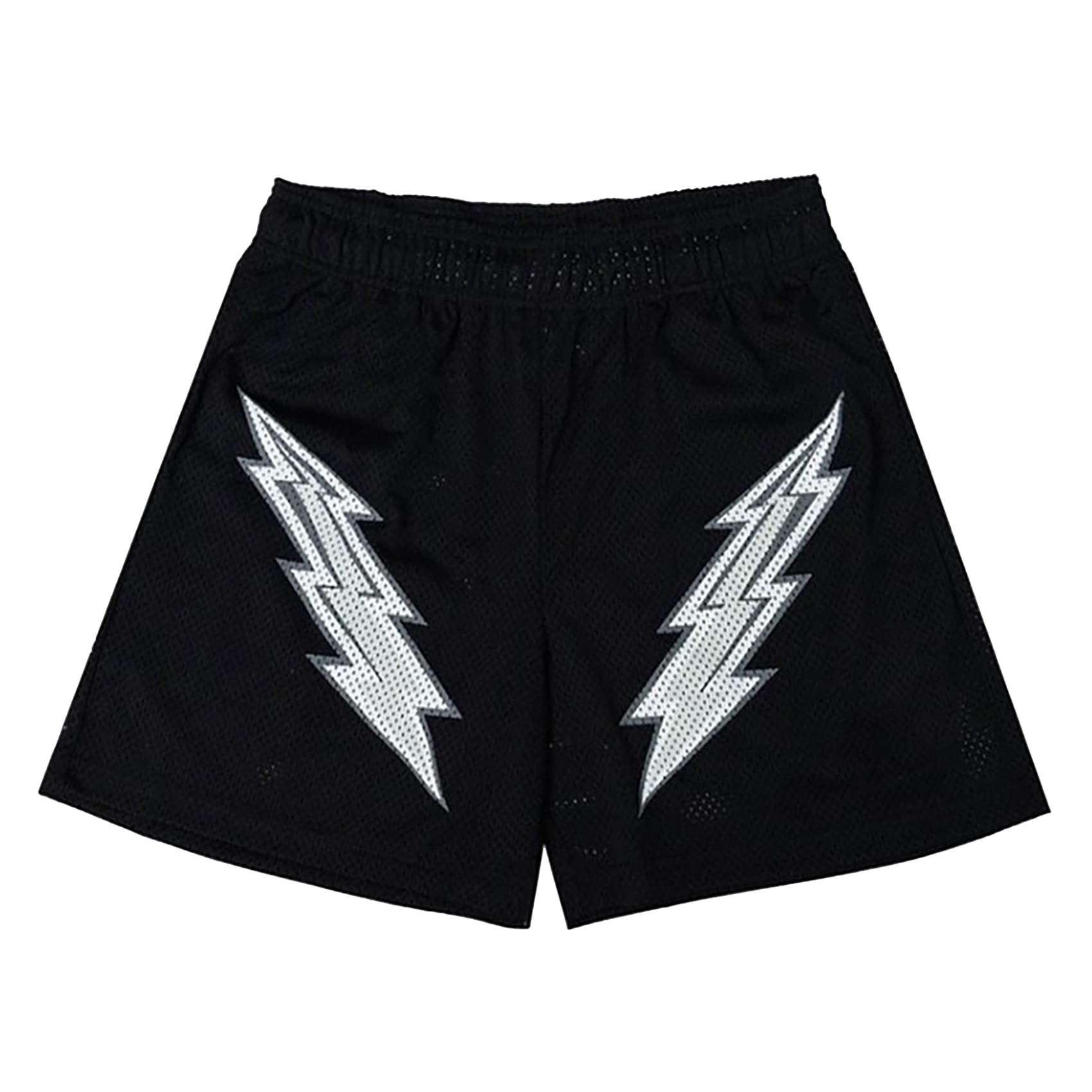 DIOTSR Men's Retro Lightning Graphic Shorts - Casual Streetwear Basketball & Athletic Running Shorts with Pockets | Perfect for Gym, Workout & Summer Street Style