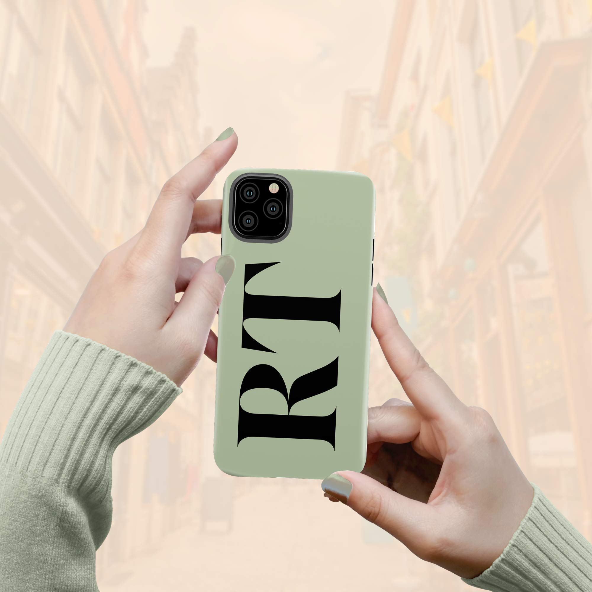 Custom Monogram Phone Case for iPhone 16 Plus/15 Pro Max/14/13 Mini/12/11/X/XS Max/XR/7/8 - Personalized Initial Name Cover with Multicolor Options - Perfect for Gifts, Travel & Everyday Protection