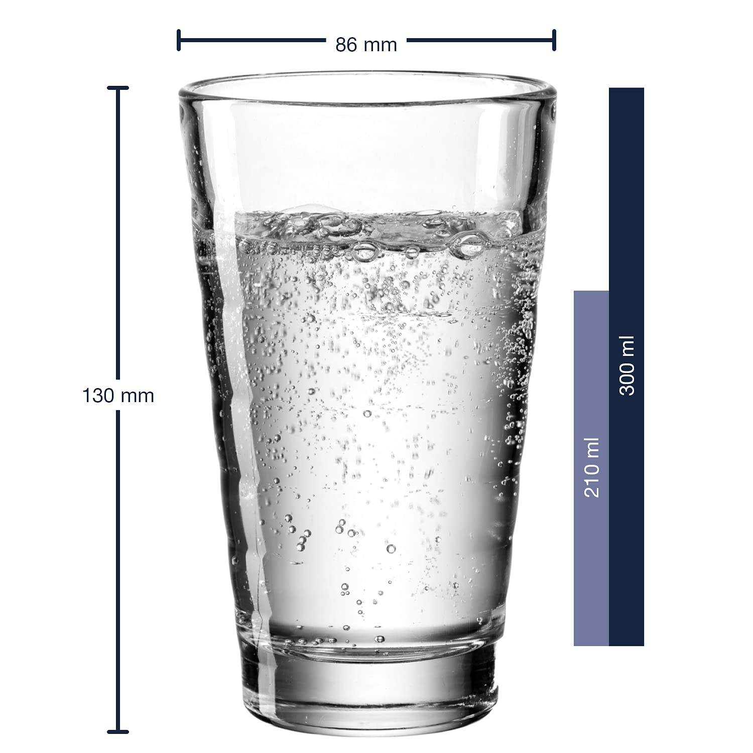 12-Piece Clear Glass Onda Tumbler Set - Durable Drinking Glasses for Cocktails, Iced Coffee & Beverages - Perfect for Home, Parties & Restaurants