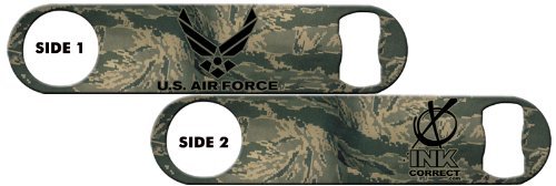 Military Inked Bottle Opener - USAF Themed Stainless Steel Keychain for Beer & Soda - Perfect for Air Force Veterans, Military Gifts & Outdoor Adventures