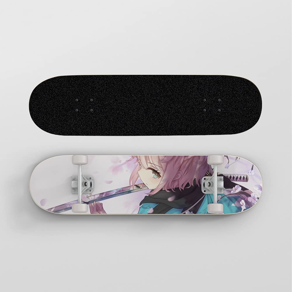 Premium Anime Skateboard for Adults - 7 Layer Canadian Maple Wood Double Kick Deck for Pro Tricks & Street Skating | Perfect for Commuting, Park Riding & Skateboarding Enthusiasts