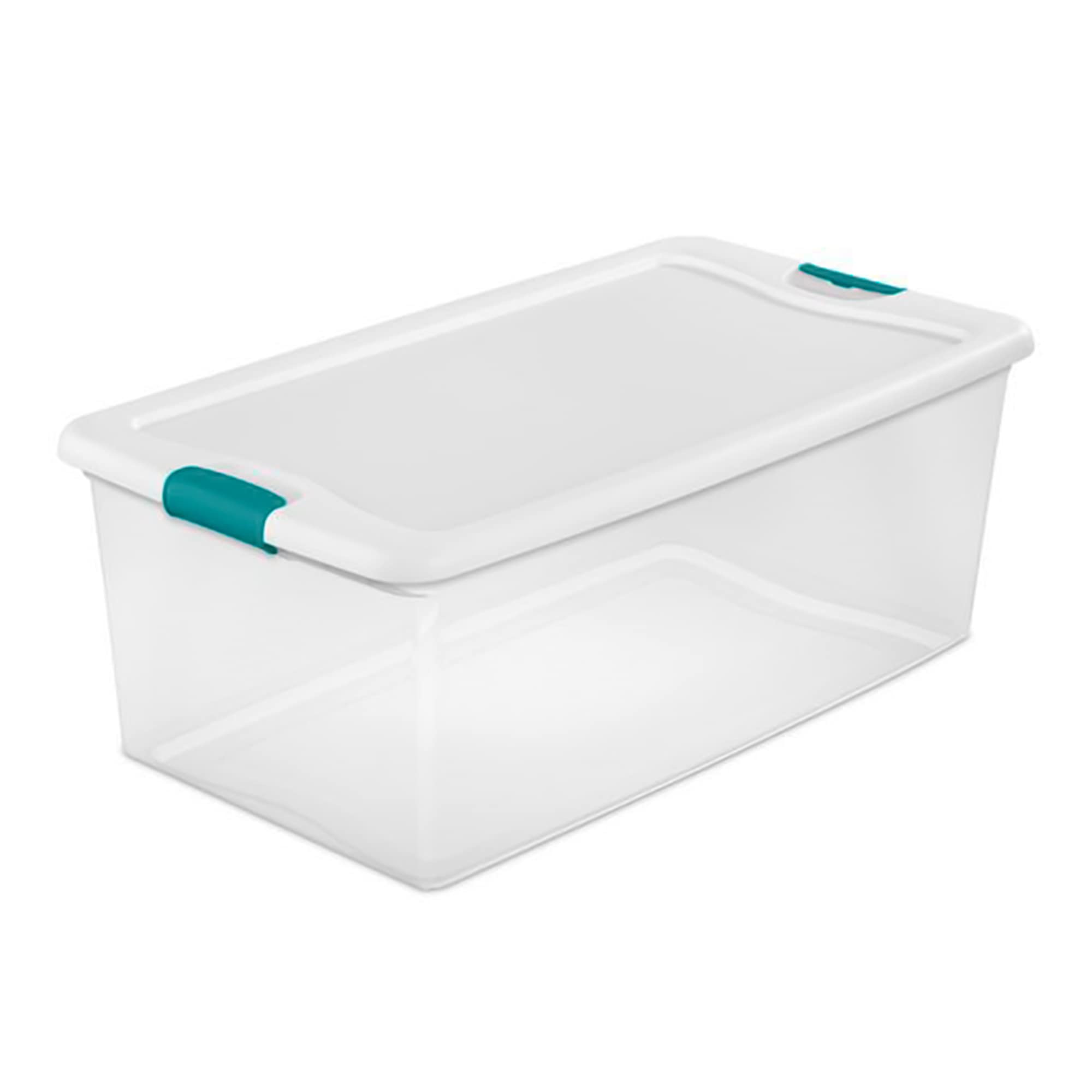 Sterilite 4-Pack & 6-Pack Latching Storage Bins with Lids - 106 Qt & 64 Qt Clear Plastic Organizing Totes for Home, Office, Garage & Closet Organization