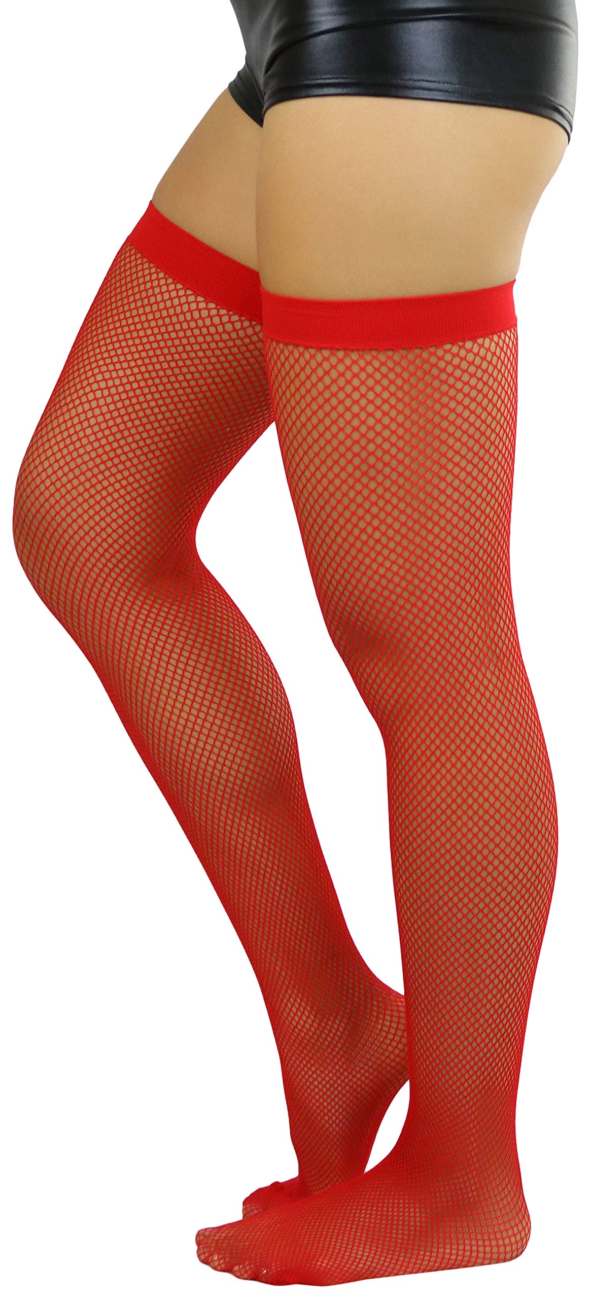 ToBeInStyle Women’s Bright & Vibrant Fishnet Thigh High Stockings - Sexy Fashion Socks for Parties, Cosplay & Night Out