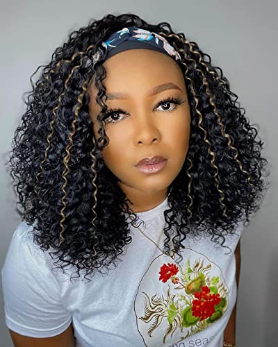 Brazilian Virgin Human Hair Headband Wig - 150% Density Deep Wave Curly Glueless Wig for Black Women | Natural & Stylish for Daily Wear, Parties & Special Occasions