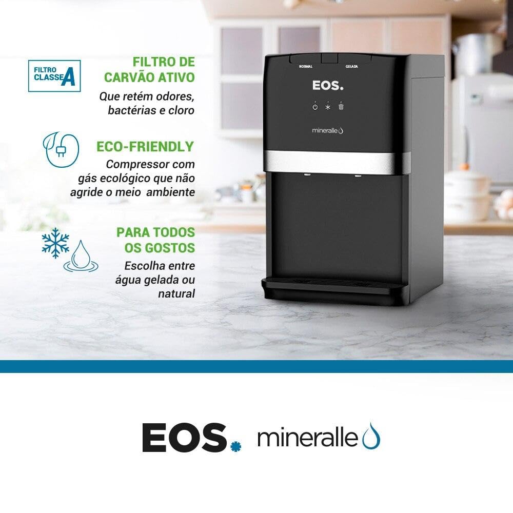 Eos Mineralle Black Compressor Water Purifier EPC02P 110V for Home & Office - Clean Drinking Water Solution