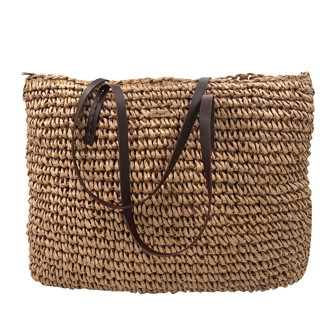 Women's Straw Woven Shoulder Bag - Summer Beach Tote Handbag for Women - Perfect for Beach Outings, Picnics, and Casual Shopping
