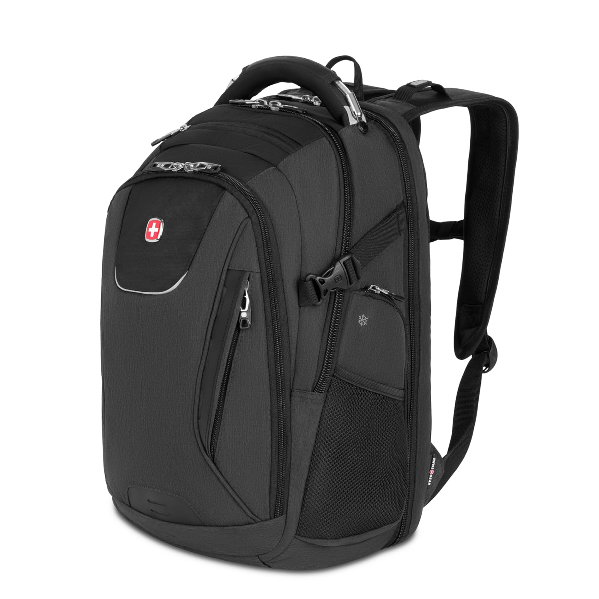 SwissGear 5358 ScanSmart Laptop Backpack for 16 Inch Laptop with USB Charging Port - Heather Grey | Perfect for Travel, Work & School | TSA-Friendly Design & Organized Storage