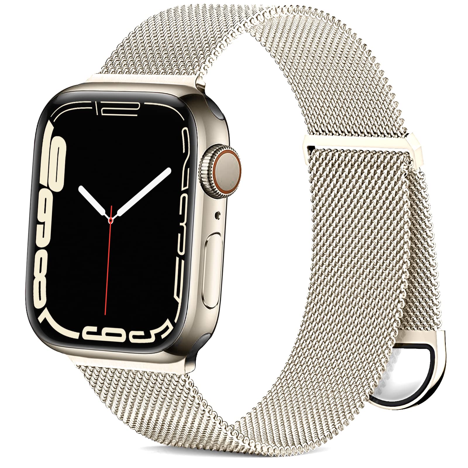 Stainless Steel Magnetic Mesh Band for Apple Watch Series 1/2/3/4/5/6/7/8/SE/Ultra - Compatible with 38mm 40mm 41mm 42mm 44mm 45mm 49mm - Adjustable Replacement Strap for Men & Women - Perfect for Workouts, Office & Everyday Wear