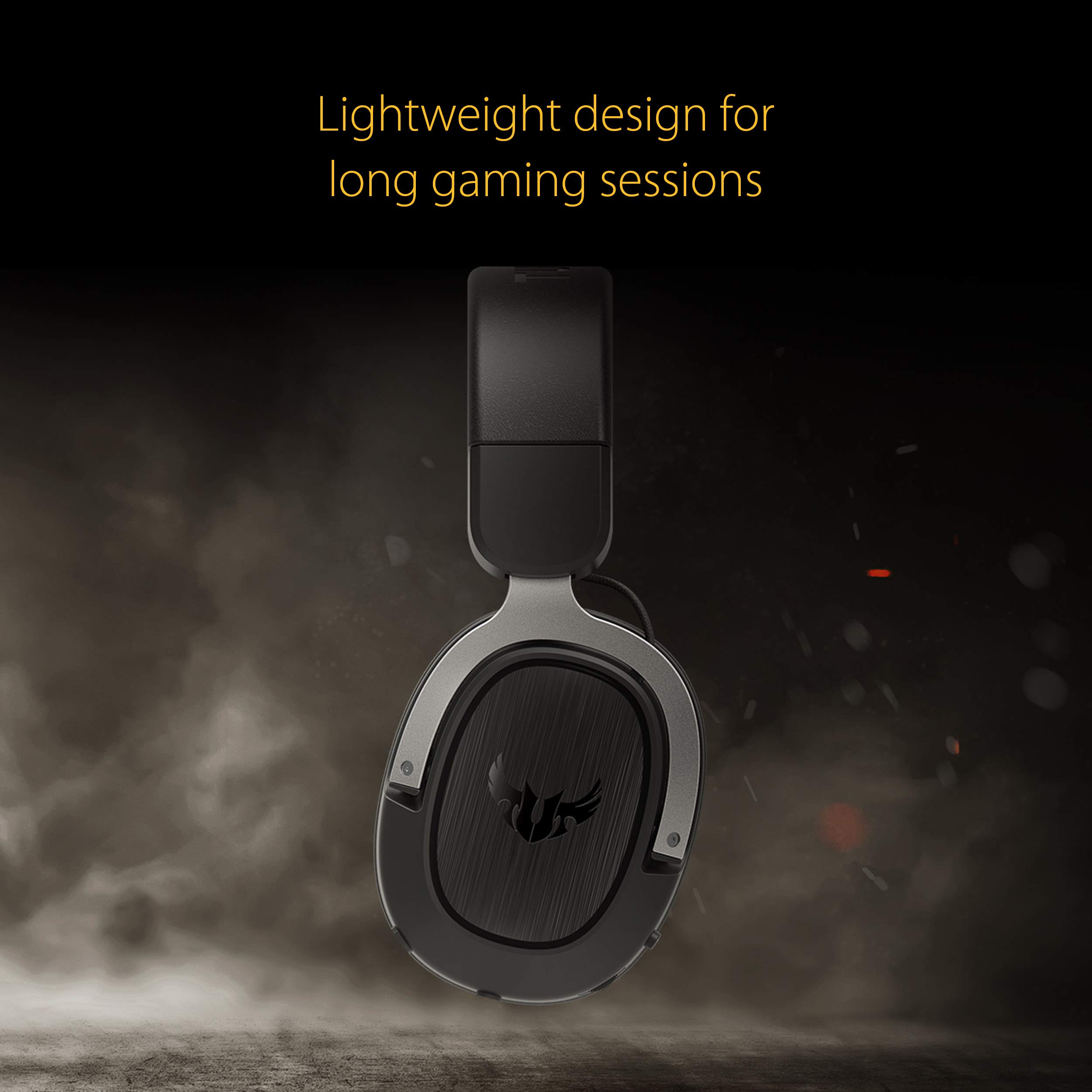 ASUS TUF Gaming H3 Gun Metal Wired Gaming Headset with 7.1 Virtual Surround Sound, Stainless Steel Headband & Cooling Ear Cushions for PC, PS4, Xbox One, Nintendo Switch - Perfect for Competitive Gaming, Streaming & Long Gaming Sessions
