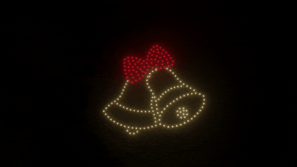 200 Drones with Jingle Bells Animation - Stunning Light Show for Christmas, Holidays, and Special Events