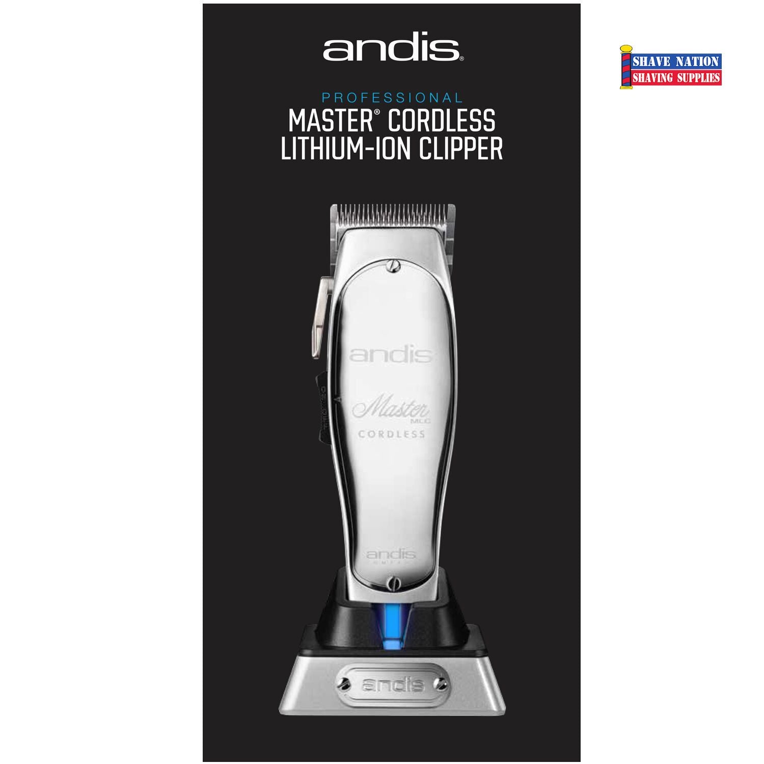 ANDIS Master Cordless Lithium Ion Clipper - Professional Pet & Animal Grooming Clippers for Dogs, Cats & Livestock - Quiet, Lightweight & Long-Lasting Battery - Perfect for Home & Professional Use