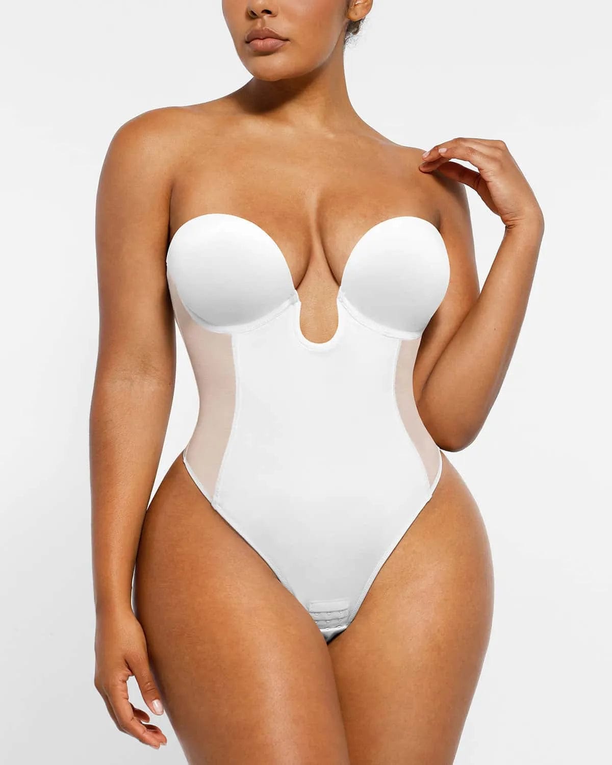 AirSlim® Deep Plunge Low Back Thong Bodysuit - Sexy Lingerie for Women, Comfortable Stretchy Fabric, Perfect for Date Night & Special Occasions