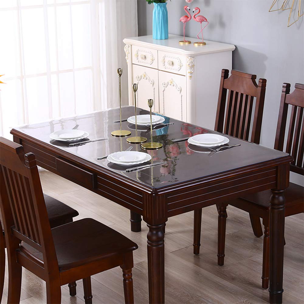 Clear PVC Table Cover Protector - 30 x 48 Inch, 1.5mm Thick Waterproof Plastic Table Pad for Coffee Table, Writing Desk, Dresser, Dining Table, Kids Desk & TV Stand - Non-Slip Vinyl Table Mat for Home, Office & School Use