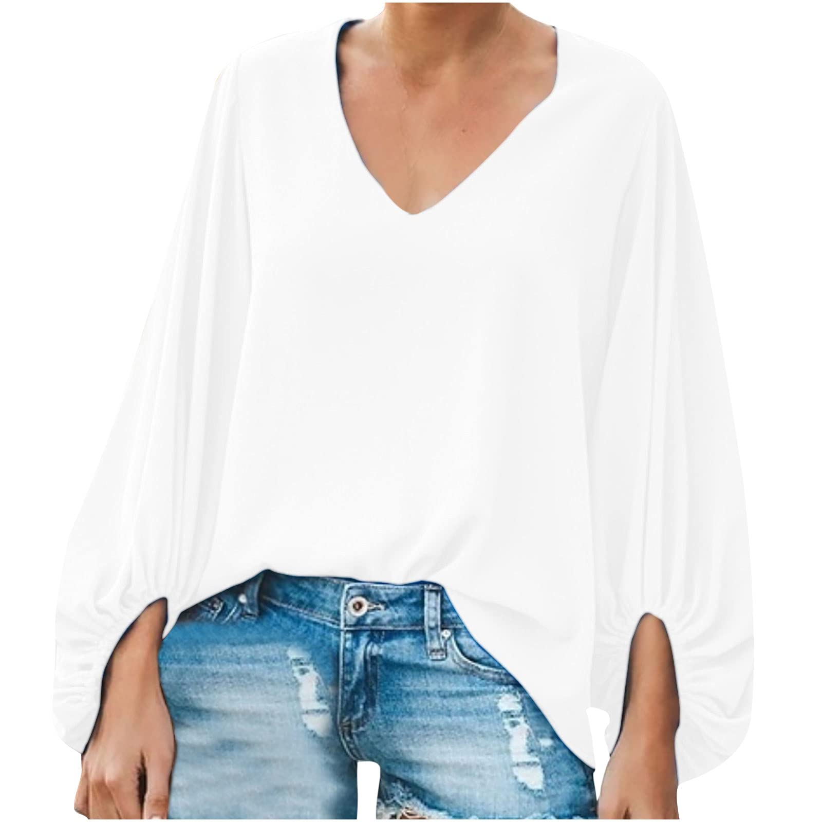Bidobibo Women's Long Sleeve T-Shirt - Casual & Dressy Printed Fall Top for Teachers, Work & Going Out | 2022 Fashion | Perfect for Office, School & Weekend Wear